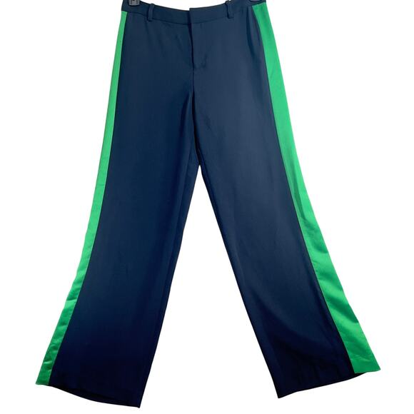 Lauren Ralph Lauren Trouser Pants Woman's 4P PETITE Navy Green Varsity Casual - Picture 1 of 16